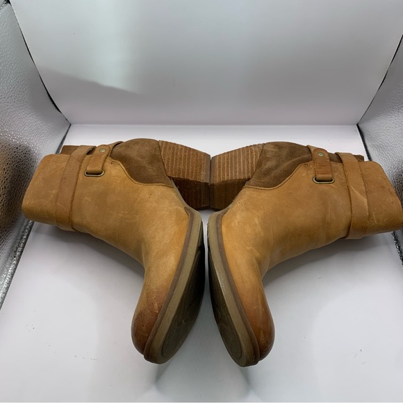 Kork-Ease Korks Rohit Buckle Strap Ankle Boots SZ 8M Brown Leather Cowgirl - Picture 6 of 9